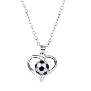 Silver Heart Soccer Ball Necklace 2026 World Cup Fan Jewelry